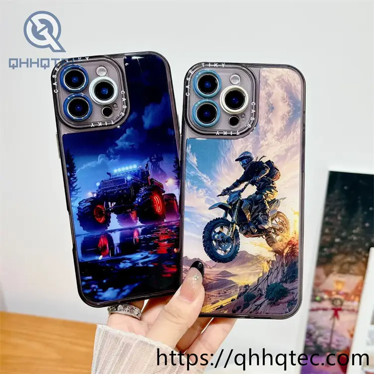 wholesale glossy printed resin phone case for iphone — motorcycle & racing design