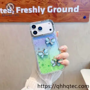 Wholesale 3D Butterfly Glitter Case for iPhone Carcasas por Mayor China