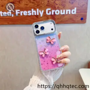 Wholesale 3D Butterfly Glitter Case for iPhone Carcasas por Mayor China