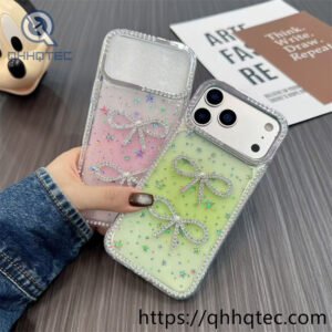 wholesale rhinestone bow case for iphone fundas de moños por mayor china