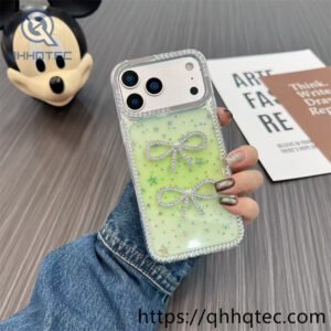 wholesale rhinestone bow case for iphone fundas de moños por mayor china