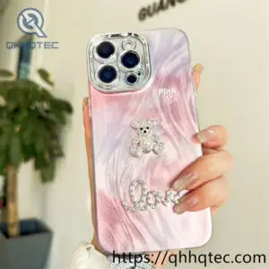wholesale 3d bear marble case for iphone fundas de osito por mayor