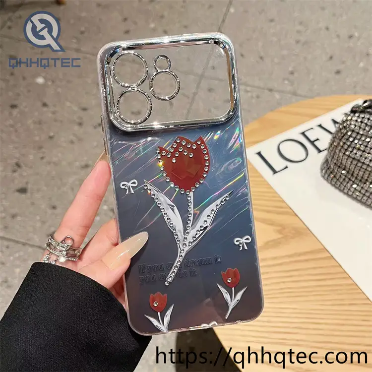 wholesale 3d crystal tulip case for iphone fundas de lujo tulipanes mayoreo