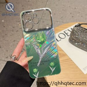 wholesale 3d crystal tulip case for iphone fundas de lujo tulipanes mayoreo