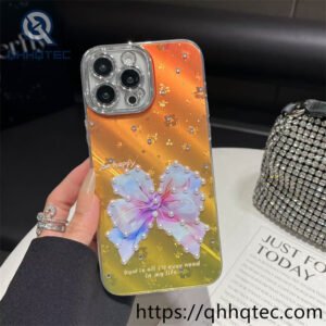 funda brillante para iPhone al por mayor,carcasa con mariposa para celular,glitter butterfly phone case wholesale,fundas para celular al por mayor,accesorios para celular mayorista