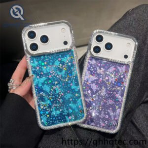 wholesale glitter floral sliding case for iphone models | funda floral