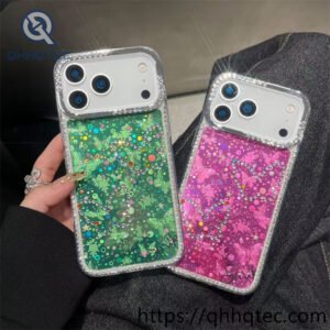 wholesale glitter floral sliding case for iphone models | funda floral