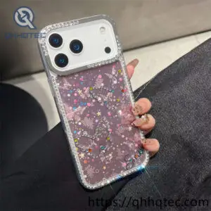 wholesale glitter floral sliding case for iphone models | funda floral