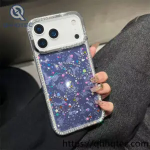 wholesale glitter floral sliding case for iphone models | funda floral