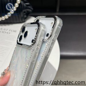 wholesale holographic heart shell case for iphone models | carcasa brillante