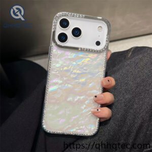 wholesale holographic heart shell case for iphone models | carcasa brillante