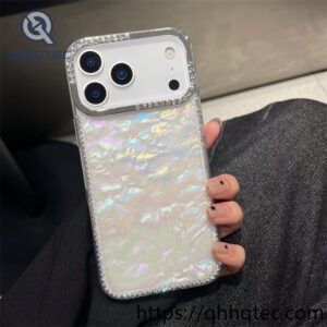 wholesale holographic heart shell case for iphone models | carcasa brillante