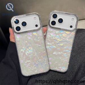 wholesale holographic heart shell case for iphone models | carcasa brillante