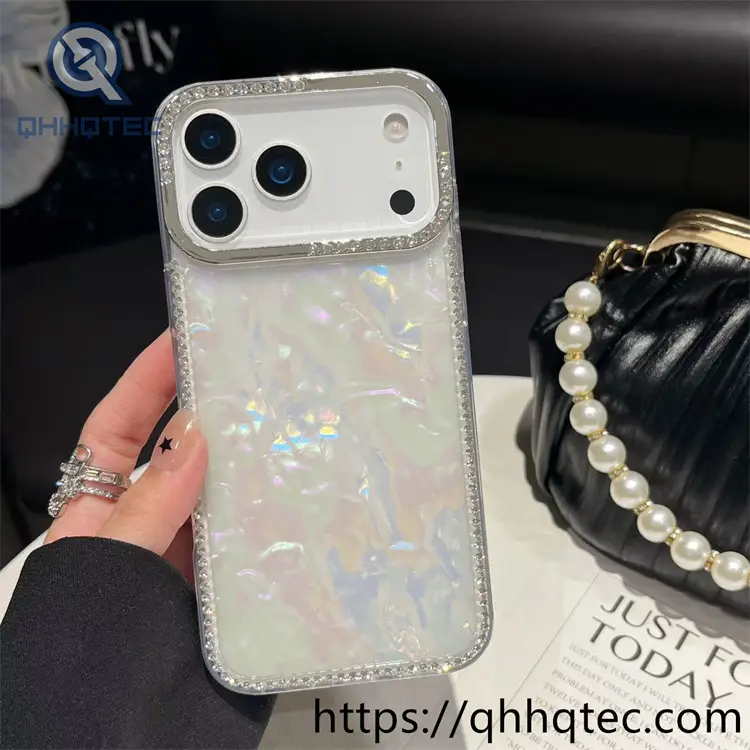 wholesale holographic heart shell case for iphone models | carcasa brillante