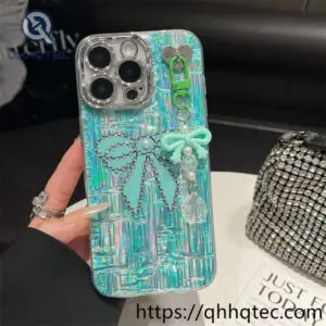 Wholesale 3D Bow Holographic Case for iPhone Models | Funda con Moño Brillante