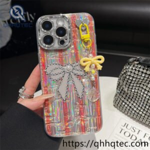 wholesale 3d bow holographic case for iphone models | funda con moño brillante