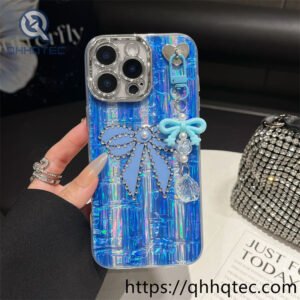 Wholesale 3D Bow Holographic Case for iPhone Models | Funda con Moño Brillante