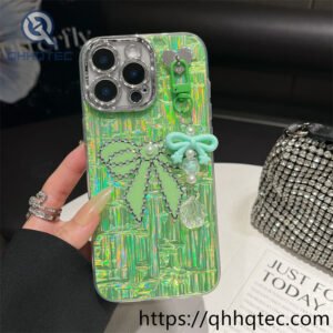 Wholesale 3D Bow Holographic Case for iPhone Models | Funda con Moño Brillante