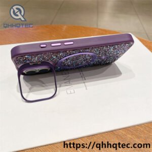 wholesale crystal glitter magnetic stand case iphone 17 18 funda soporte cristal