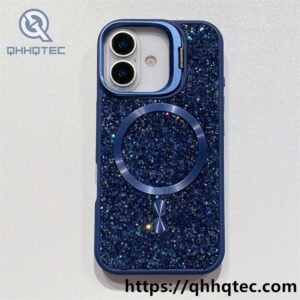 wholesale crystal glitter magnetic stand case iphone 17 18 funda soporte cristal