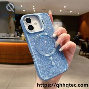 wholesale crystal glitter magnetic stand case iphone 17 18 funda soporte cristal
