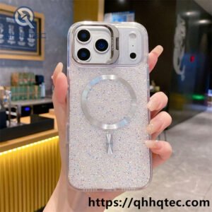 wholesale glitter strap magnetic case iphone 17 18 funda brillo con lanyard