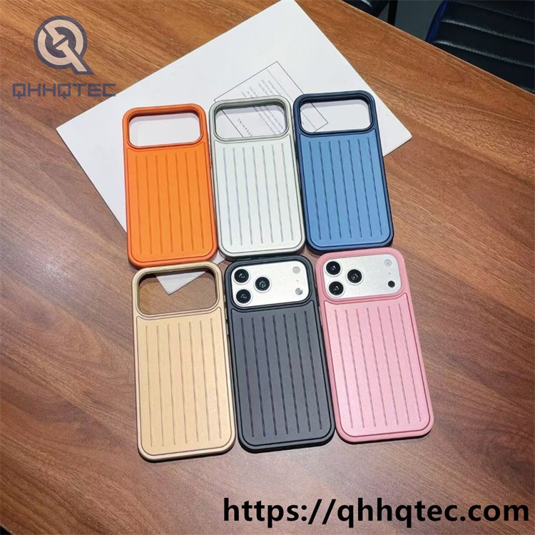 wholesale luggage texture ribbed case for iphone 17 18 funda estilo maleta antideslizante