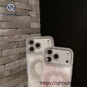 wholesale rhinestone heart glitter case for iphone | funda brillo corazón strass