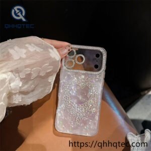 wholesale rhinestone heart glitter case for iphone | funda brillo corazón strass
