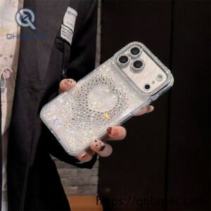 wholesale rhinestone heart glitter case for iphone | funda brillo corazón strass