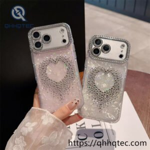 wholesale rhinestone heart glitter case for iphone | funda brillo corazón strass
