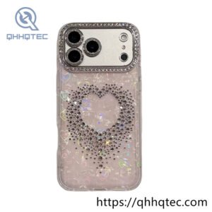 wholesale rhinestone heart glitter case for iphone | funda brillo corazón strass
