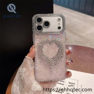 wholesale rhinestone heart glitter case for iphone | funda brillo corazón strass