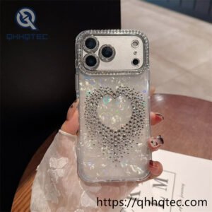 wholesale rhinestone heart glitter case for iphone | funda brillo corazón strass