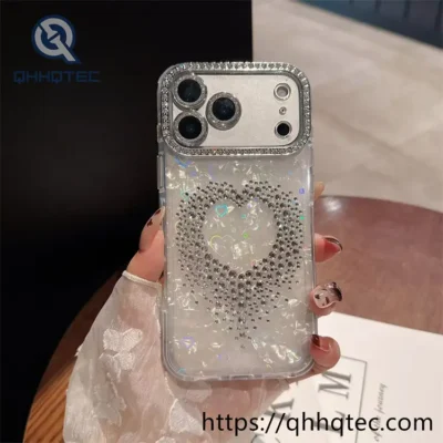 wholesale rhinestone heart glitter case for iphone | funda brillo corazón strass