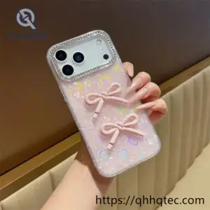 Wholesale Crystal Heart Glitter TPU Case for iPhone | Funda Corazón Brillante