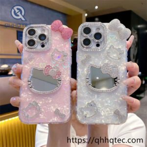 wholesale kitty mirror imd case for iphone 18 pro max | funda con espejo