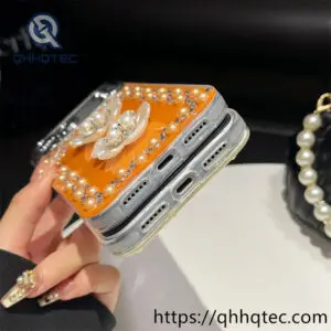 wholesale pearl flower rhinestone case for iphone 18 pro max | funda floral