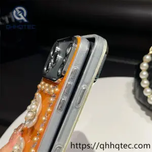 wholesale pearl flower rhinestone case for iphone 18 pro max | funda floral