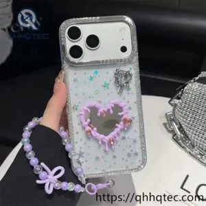 wholesale drip heart mirror chain case for iphone 18 pro max | funda corazón
