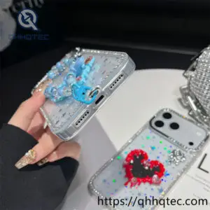 wholesale drip heart mirror chain case for iphone 18 pro max | funda corazón