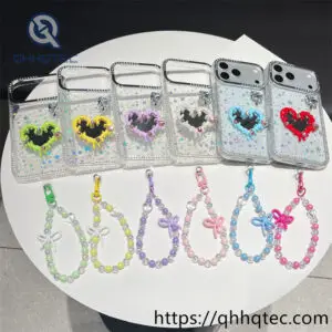 wholesale drip heart mirror chain case for iphone 18 pro max | funda corazón