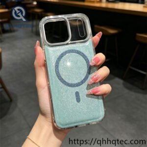wholesale glitter magnetic clear case for iphone 17 18 funda brillo magsafe latam