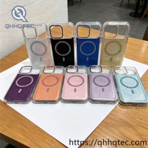 wholesale glitter magnetic clear case for iphone 17 18 funda brillo magsafe latam