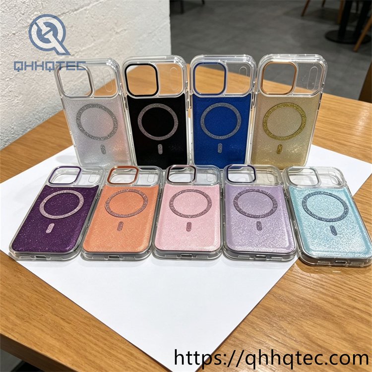 wholesale glitter magnetic clear case for iphone 17 18 funda brillo magsafe latam
