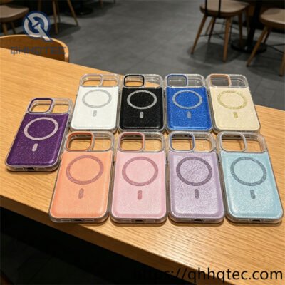wholesale glitter magnetic clear case for iphone 17 18 funda brillo magsafe latam