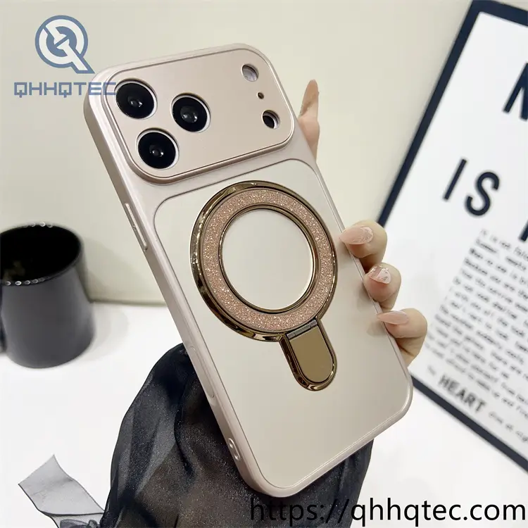 wholesale crystal magnetic stand case for iphone 17/18 pro max | funda soporte