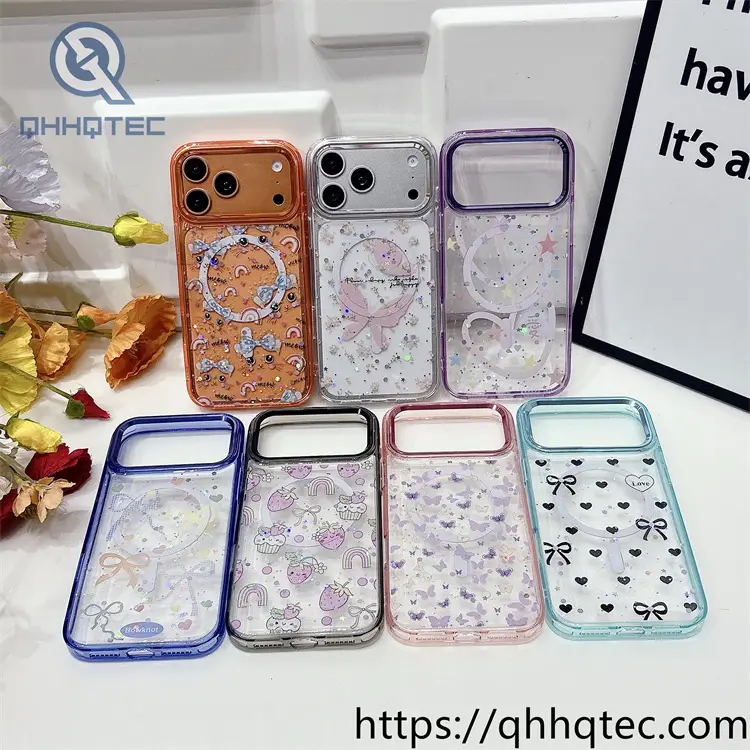 wholesale graphic magnetic case for iphone 17 pro/18 pro max | funda acrílica