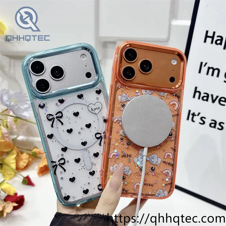 wholesale graphic magnetic case for iphone 17 pro/18 pro max | funda acrílica