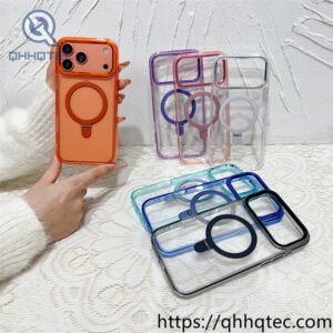 wholesale clear ring stand magnetic case for iphone 18 pro | funda transparente
